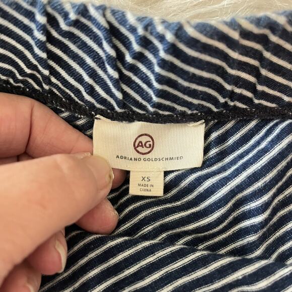 AG Adriano Goldschmied Midi Skirt Women's XS‎ Stripped Stretch Knit High Low Hem - Picture 4 of 8